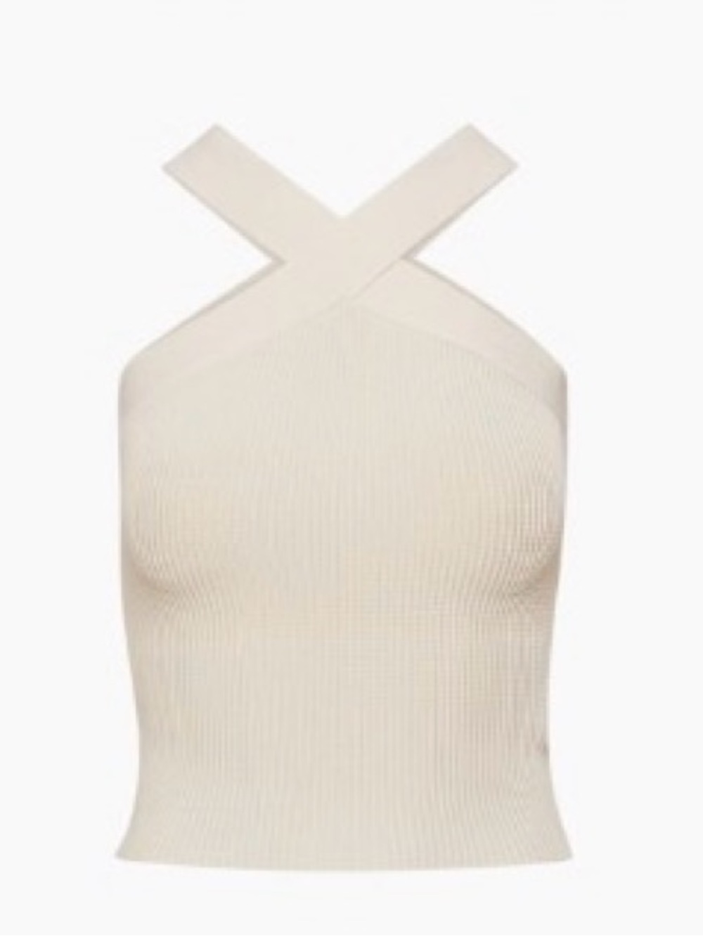 Aritzia Babaton Ribbed Halter Tank Top - Cream